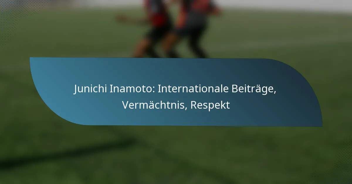 Junichi Inamoto: Internationale Beiträge, Vermächtnis, Respekt