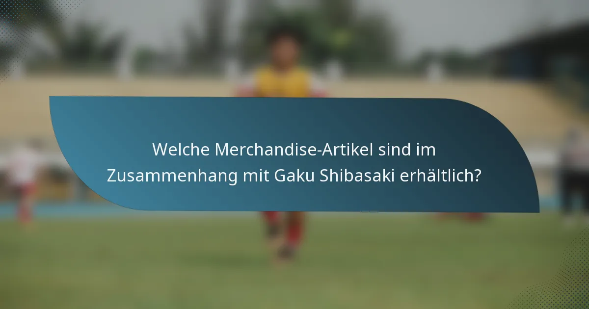 Welche Merchandise-Artikel sind im Zusammenhang mit Gaku Shibasaki erhältlich?